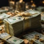 ai generated, money, currency, cash, banknotes, wad of money, finance, paper money, dollars, loan, background, payment, pay, money, money, money, money, money